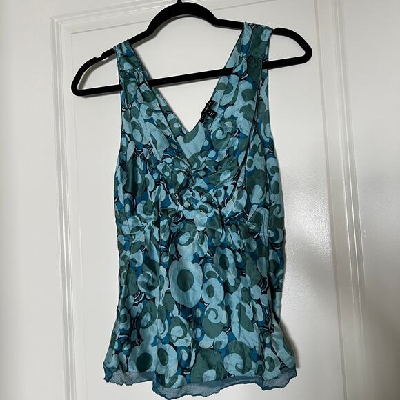 Vintage 2005 Y2K The Limited 100% Silk Retro Floral top - Picture 1 of 8